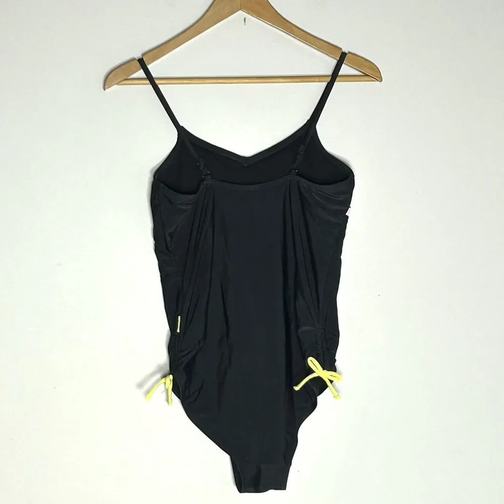 Pac-Man Justice One Piece Swimsuit XL 16‎ 18 Retro Tie Side Black